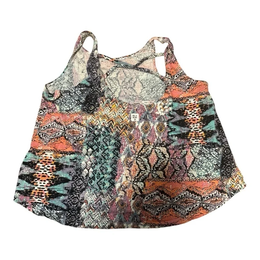 Billabong Colorful Flowing Backless Tank Top Size Medium Girls Festival, beach